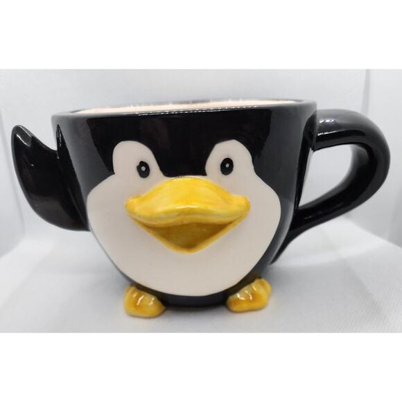MUG - PENGUIN-Whimsical-Double Handled-Large-Soup - Picture 6 of 6